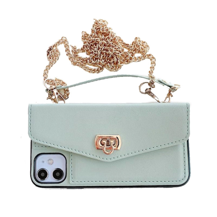 For iPhone 11 Pro Max Creative Solid Color Handheld Leather Case with Wallet & Chain