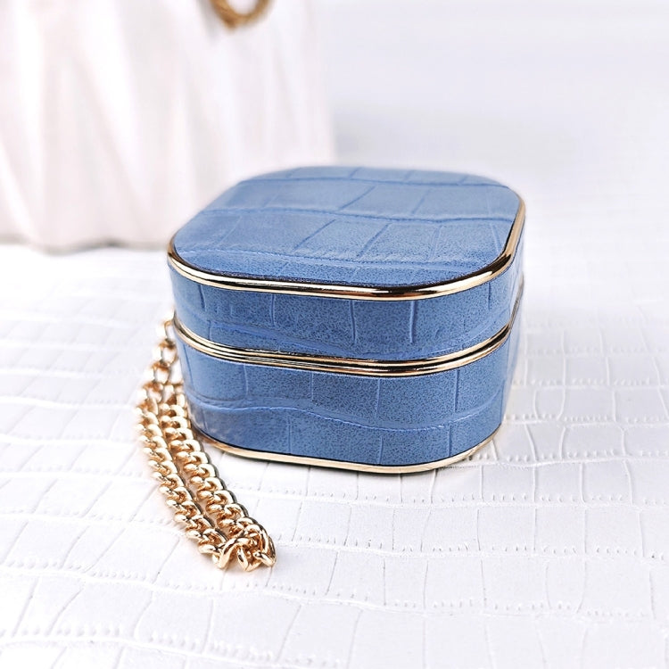 For Samsung Galaxy Buds2 / 2 Pro Crocodile Texture Earbuds Box Leather Protective Case with Metal Bracelet