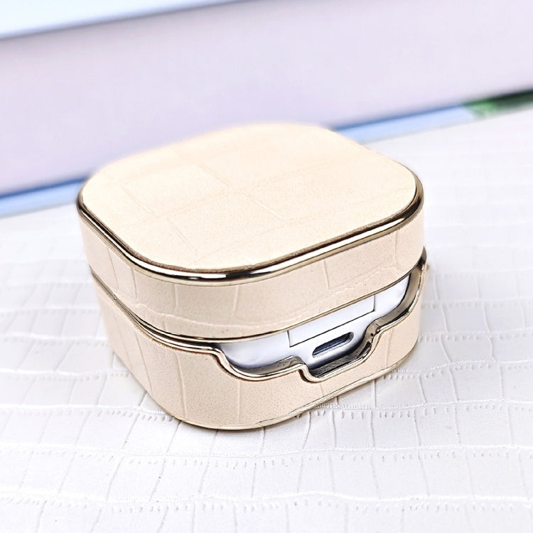 For Samsung Galaxy Buds2 / 2 Pro Crocodile Texture Earbuds Box Leather Protective Case with Metal Bracelet