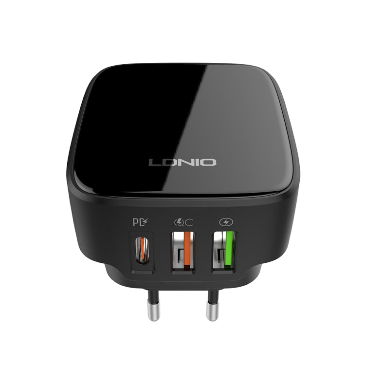 LDNIO Q334 32W Type-C + Dual USB Port Charger with 1m Micro USB Data Cable, Plug Type:EU Plug