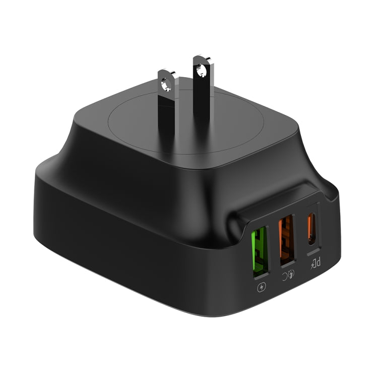 LDNIO Q334 32W Type-C + Dual USB Port Charger with 1m USB-C / Type-C Data Cable, Plug Type:US Plug