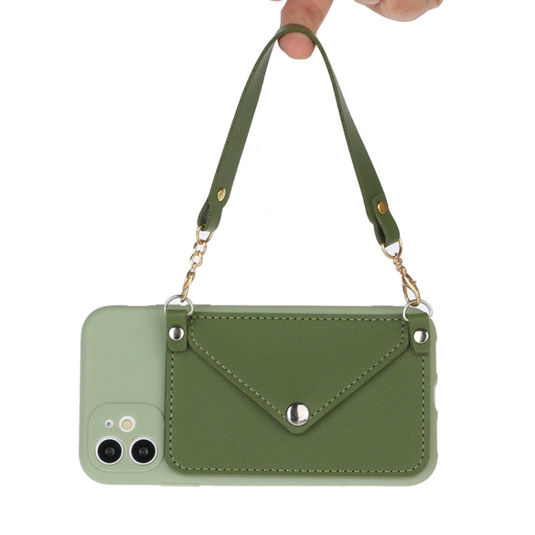 For iPhone 11 Solid Color PU + TPU Handheld Protective Case with Wallet & Lanyard