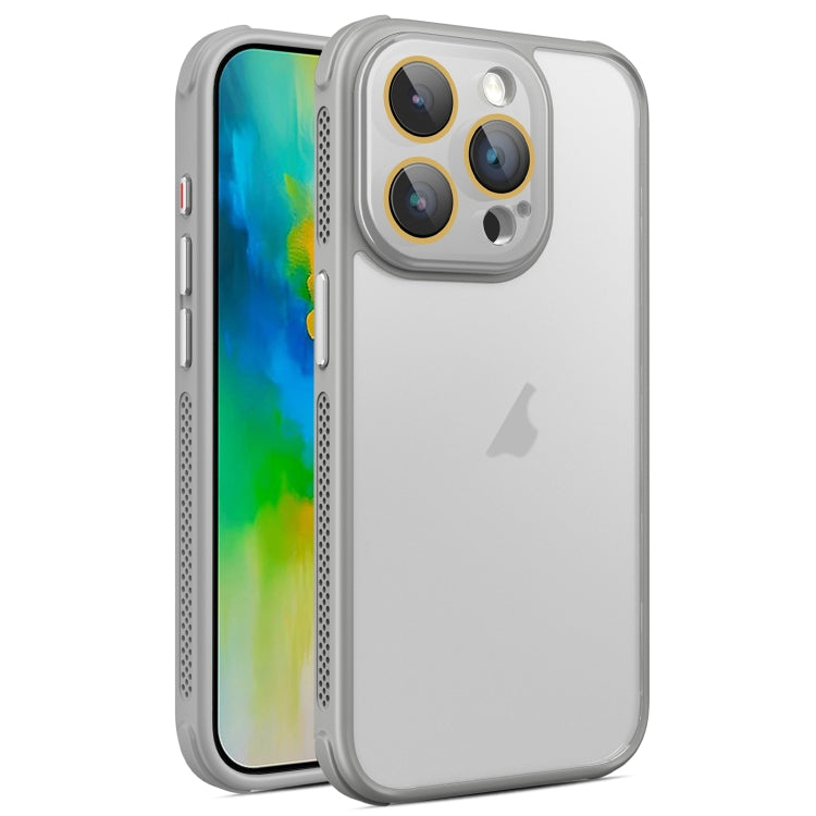 For iPhone 16 Pro Hardware Side Cooling Skin Feel Frosted Phone Case with Lens Film