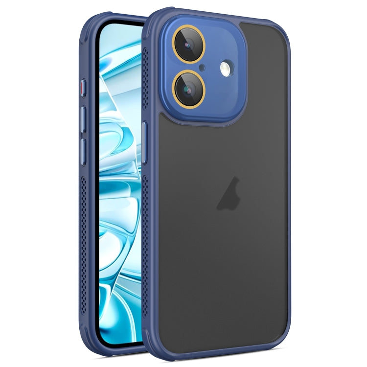 For iPhone 16 Hardware Side Cooling Skin Feel Frosted Phone Case with Lens Film