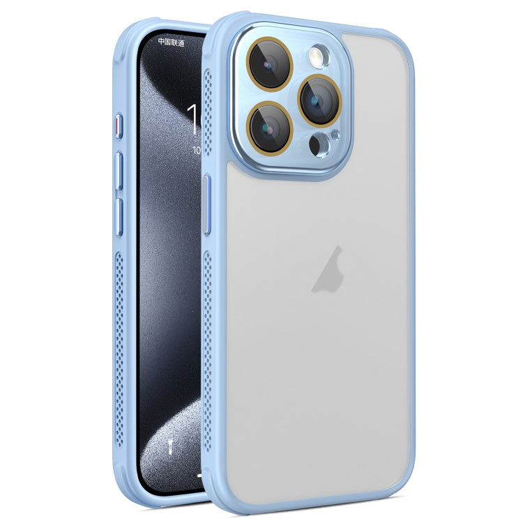 For iPhone 15 Pro Max Hardware Side Cooling Skin Feel Frosted Phone Case with Lens Film