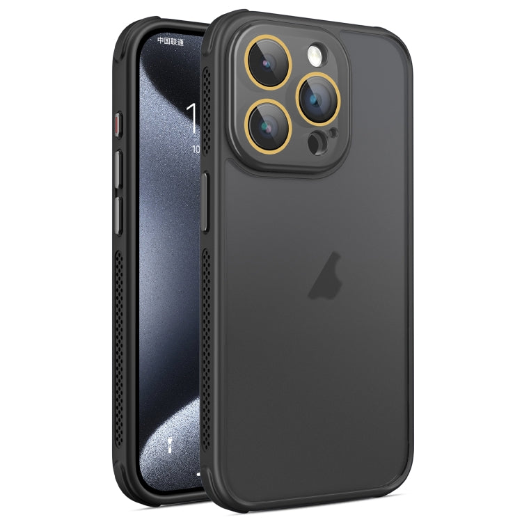 For iPhone 15 Pro Hardware Side Cooling Skin Feel Frosted Phone Case with Lens Film
