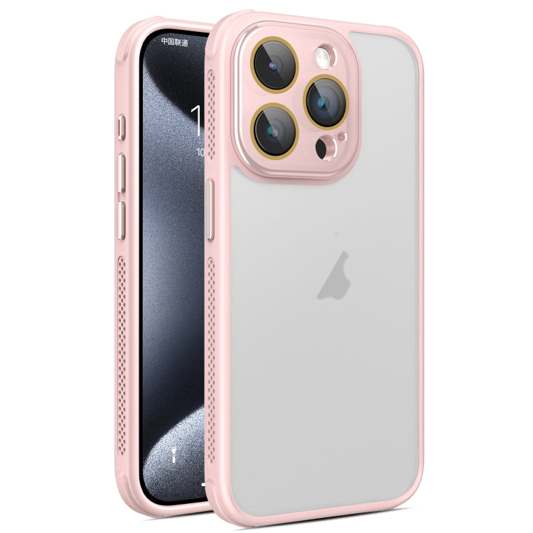 For iPhone 15 Pro Hardware Side Cooling Skin Feel Frosted Phone Case with Lens Film