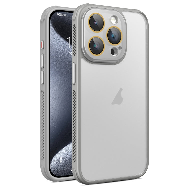 For iPhone 15 Pro Hardware Side Cooling Skin Feel Frosted Phone Case with Lens Film