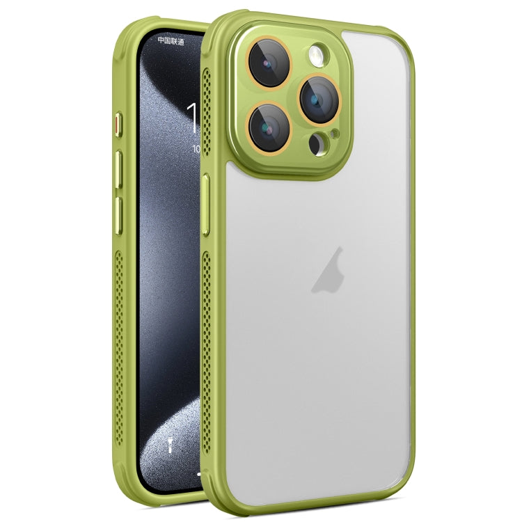 For iPhone 15 Pro Hardware Side Cooling Skin Feel Frosted Phone Case with Lens Film