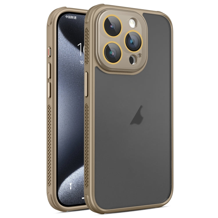 For iPhone 15 Pro Hardware Side Cooling Skin Feel Frosted Phone Case with Lens Film