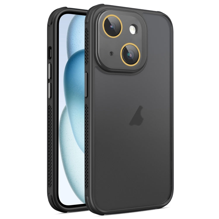 For iPhone 15 Plus Hardware Side Cooling Skin Feel Frosted Phone Case with Lens Film
