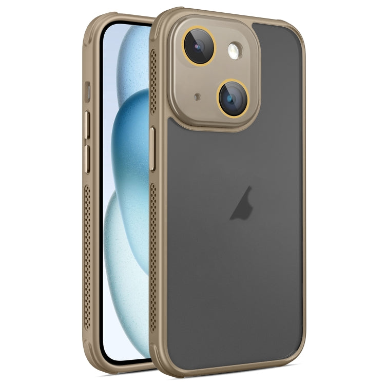 For iPhone 15 Plus Hardware Side Cooling Skin Feel Frosted Phone Case with Lens Film