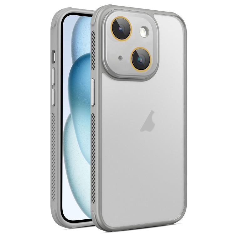 For iPhone 15 Hardware Side Cooling Skin Feel Frosted Phone Case with Lens Film