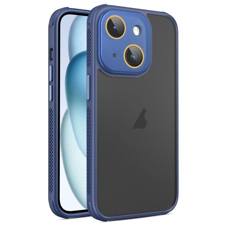 For iPhone 15 Hardware Side Cooling Skin Feel Frosted Phone Case with Lens Film