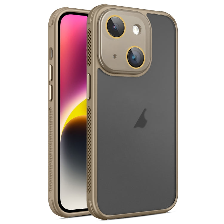 For iPhone 14 Plus Hardware Side Cooling Skin Feel Frosted Phone Case with Lens Film