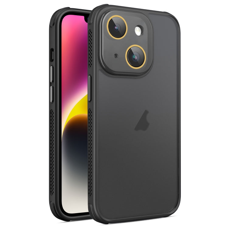For iPhone 14 Hardware Side Cooling Skin Feel Frosted Phone Case with Lens Film