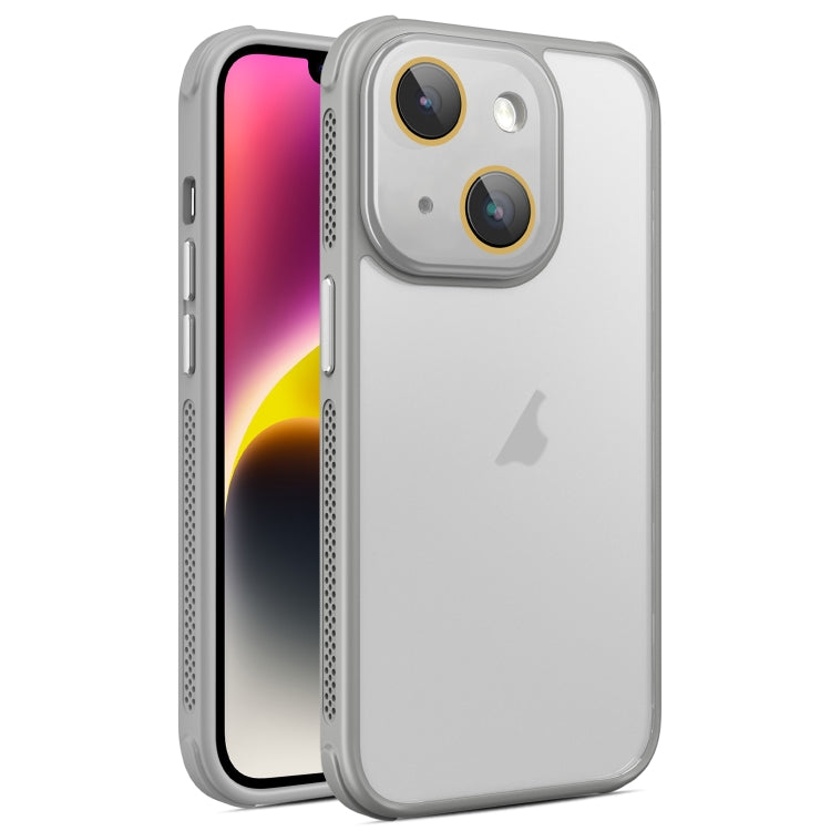 For iPhone 14 Hardware Side Cooling Skin Feel Frosted Phone Case with Lens Film
