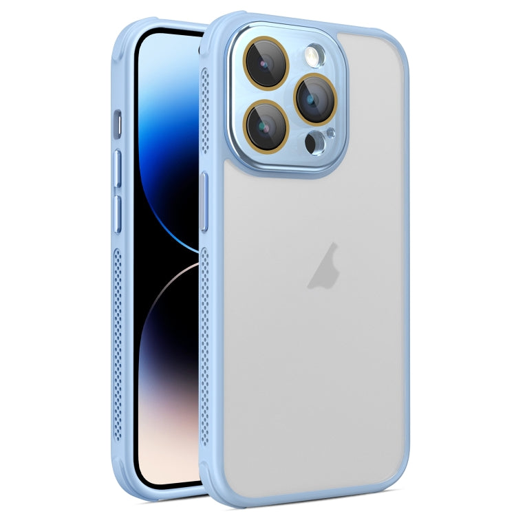 For iPhone 14 Pro Max Hardware Side Cooling Skin Feel Frosted Phone Case with Lens Film