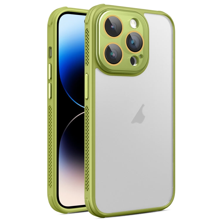For iPhone 14 Pro Max Hardware Side Cooling Skin Feel Frosted Phone Case with Lens Film