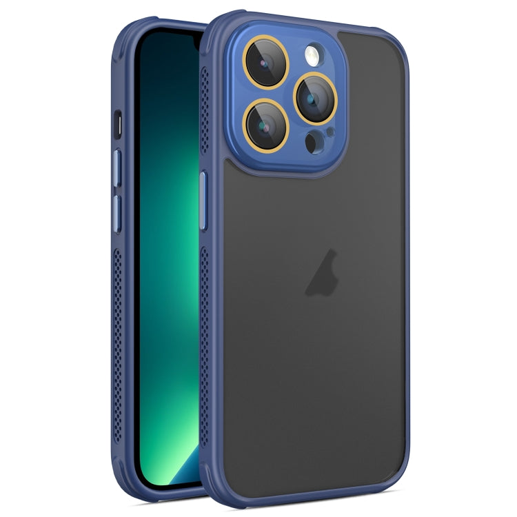 For iPhone 13 Pro Max Hardware Side Cooling Skin Feel Frosted Phone Case with Lens Film