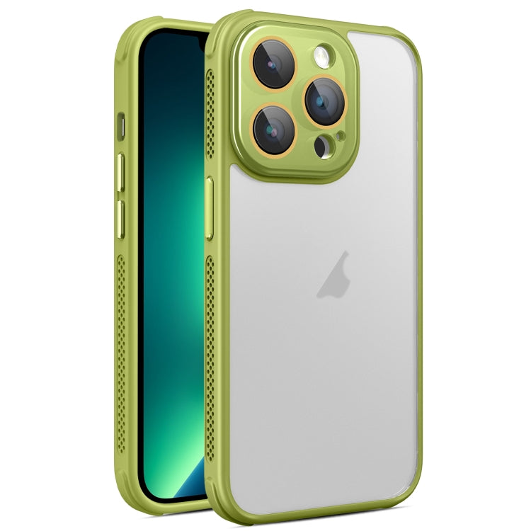 For iPhone 13 Pro Max Hardware Side Cooling Skin Feel Frosted Phone Case with Lens Film