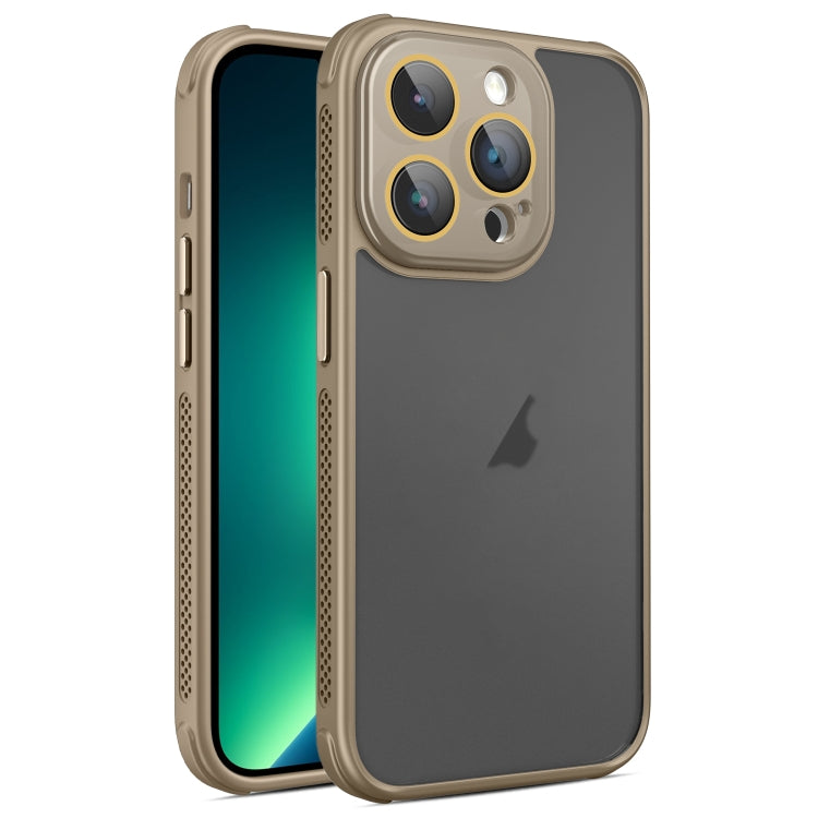 For iPhone 13 Pro Max Hardware Side Cooling Skin Feel Frosted Phone Case with Lens Film