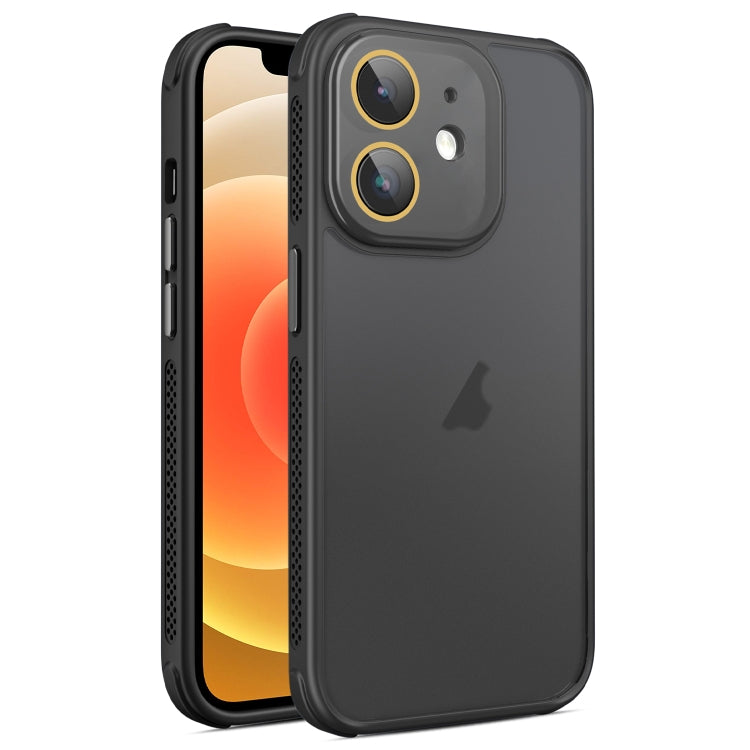 For iPhone 12 Hardware Side Cooling Skin Feel Frosted Phone Case with Lens Film