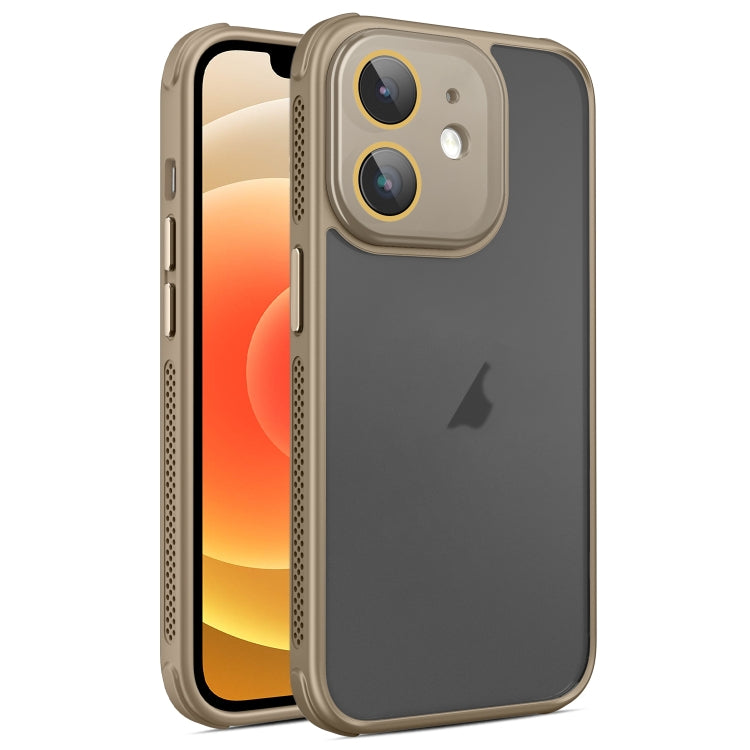 For iPhone 12 Hardware Side Cooling Skin Feel Frosted Phone Case with Lens Film