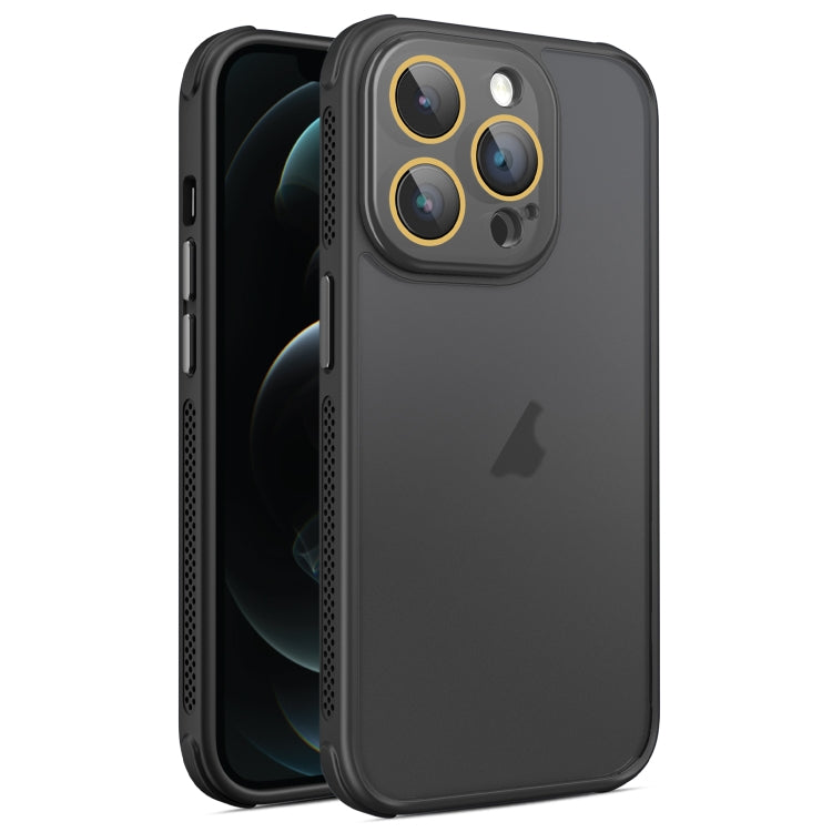For iPhone 12 Pro Max Hardware Side Cooling Skin Feel Frosted Phone Case with Lens Film