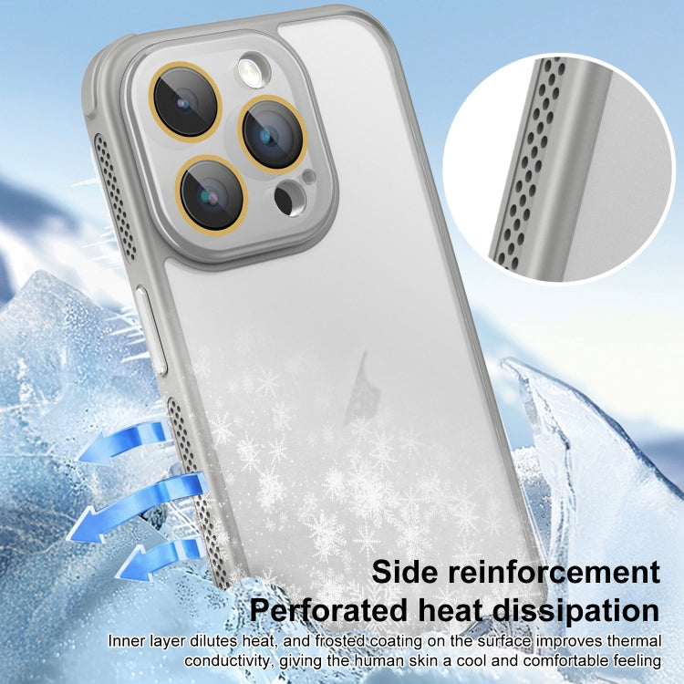 For iPhone 16 Hardware Side Cooling Skin Feel Frosted Phone Case with Lens Film