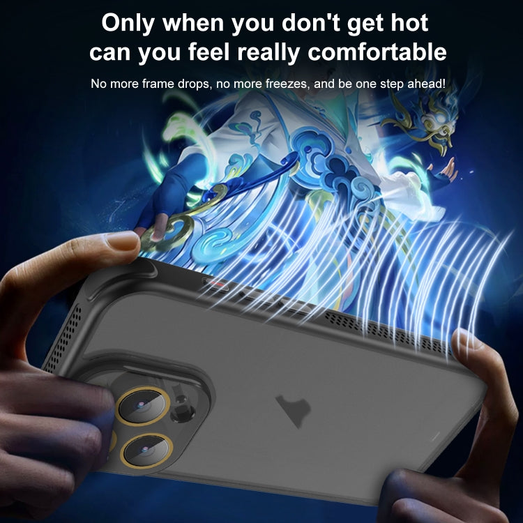For iPhone 13 Hardware Side Cooling Skin Feel Frosted Phone Case with Lens Film