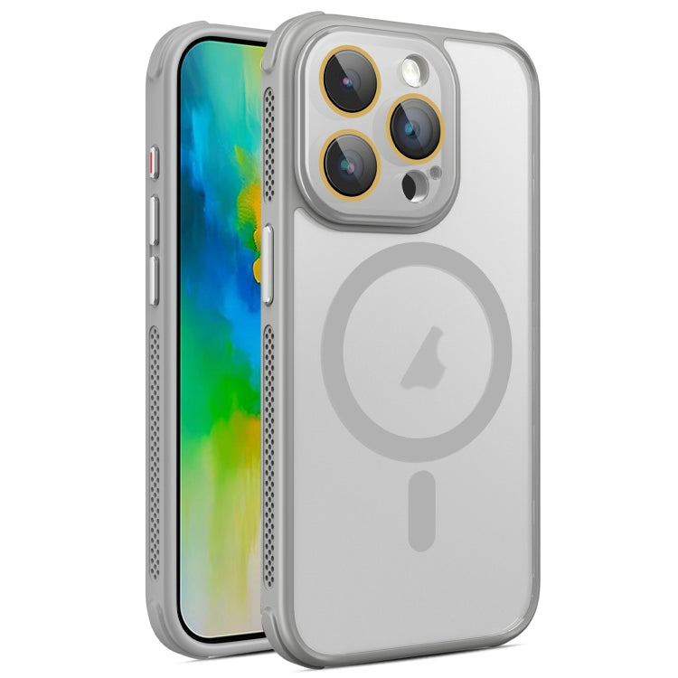 For iPhone 16 Pro Max Hardware Side Cooling Skin Feel Frosted MagSafe Magnetic Phone Case with Lens Film