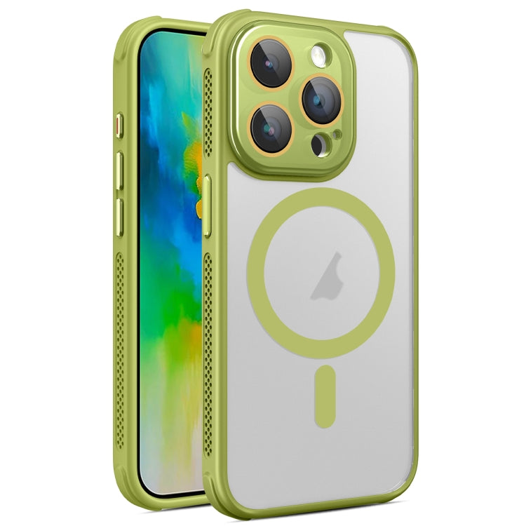 For iPhone 16 Pro Max Hardware Side Cooling Skin Feel Frosted MagSafe Magnetic Phone Case with Lens Film