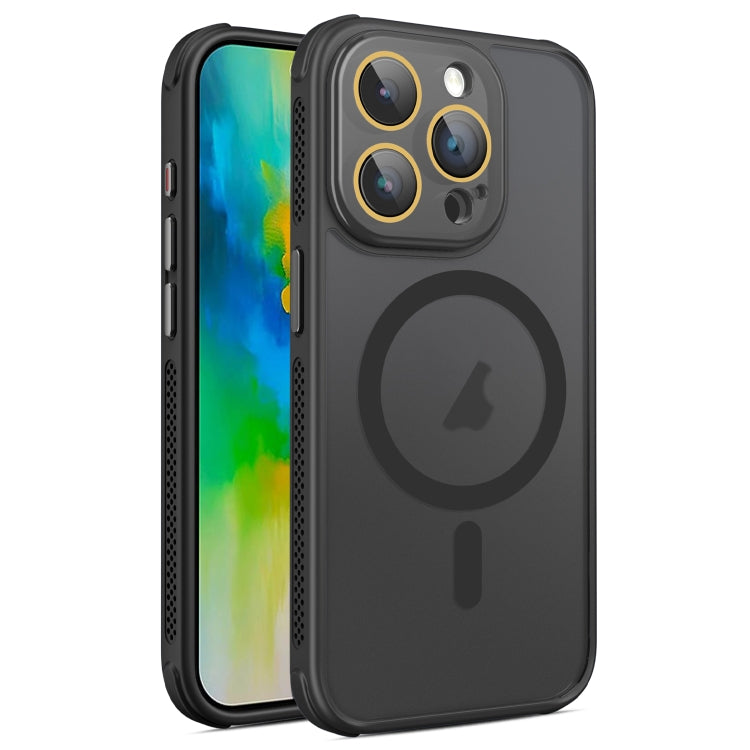 For iPhone 16 Pro Hardware Side Cooling Skin Feel Frosted MagSafe Magnetic Phone Case with Lens Film