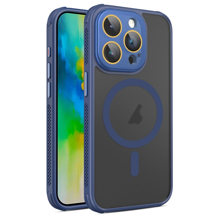 For iPhone 16 Pro Hardware Side Cooling Skin Feel Frosted MagSafe Magnetic Phone Case with Lens Film