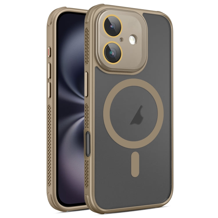 For iPhone 16 Plus Hardware Side Cooling Skin Feel Frosted MagSafe Magnetic Phone Case with Lens Film