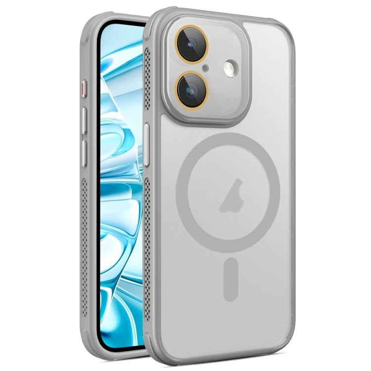 For iPhone 16 Hardware Side Cooling Skin Feel Frosted MagSafe Magnetic Phone Case with Lens Film