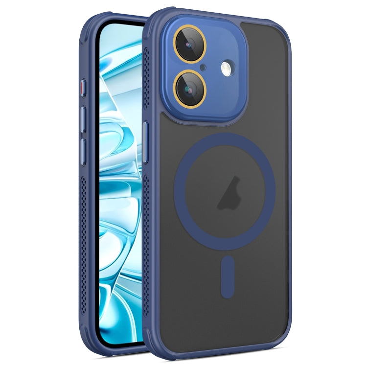 For iPhone 16 Hardware Side Cooling Skin Feel Frosted MagSafe Magnetic Phone Case with Lens Film