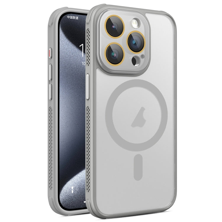 For iPhone 15 Pro Hardware Side Cooling Skin Feel Frosted MagSafe Magnetic Phone Case with Lens Film