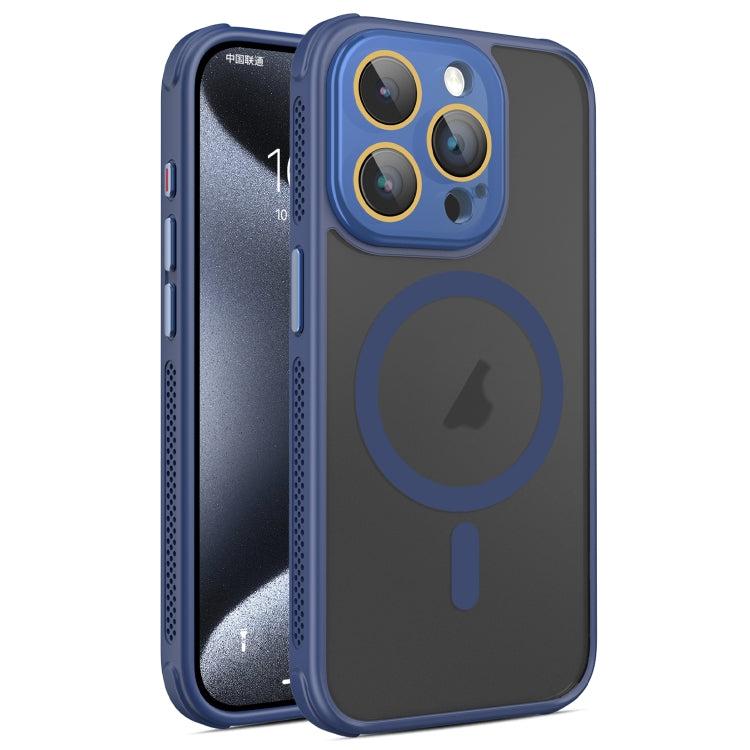 For iPhone 15 Pro Hardware Side Cooling Skin Feel Frosted MagSafe Magnetic Phone Case with Lens Film