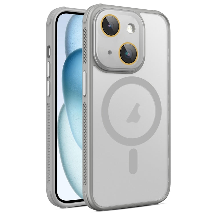 For iPhone 15 Plus Hardware Side Cooling Skin Feel Frosted MagSafe Magnetic Phone Case with Lens Film