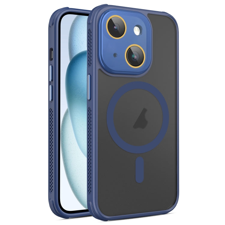 For iPhone 15 Plus Hardware Side Cooling Skin Feel Frosted MagSafe Magnetic Phone Case with Lens Film