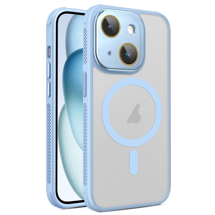 For iPhone 15 Plus Hardware Side Cooling Skin Feel Frosted MagSafe Magnetic Phone Case with Lens Film