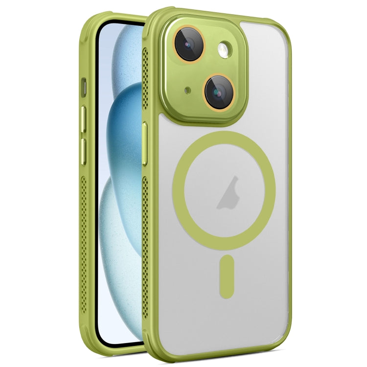 For iPhone 15 Plus Hardware Side Cooling Skin Feel Frosted MagSafe Magnetic Phone Case with Lens Film