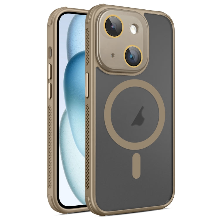 For iPhone 15 Plus Hardware Side Cooling Skin Feel Frosted MagSafe Magnetic Phone Case with Lens Film