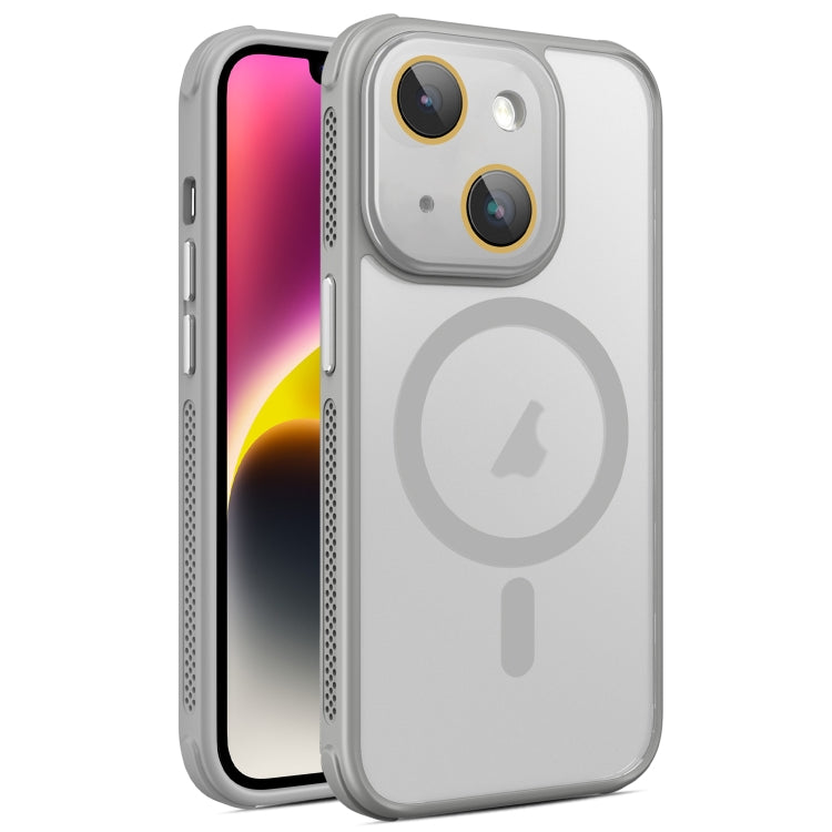 For iPhone 14 Plus Hardware Side Cooling Skin Feel Frosted MagSafe Magnetic Phone Case with Lens Film