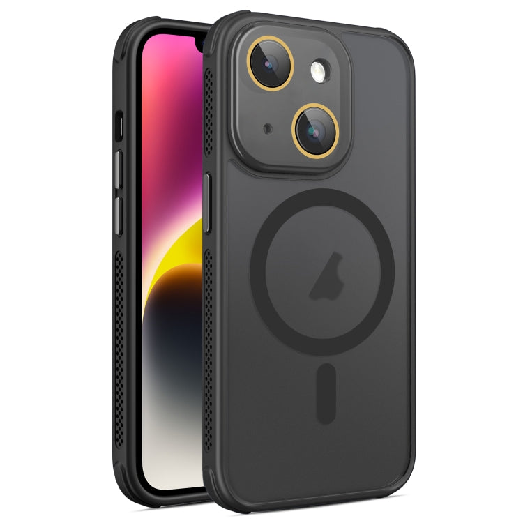 For iPhone 14 Hardware Side Cooling Skin Feel Frosted MagSafe Magnetic Phone Case with Lens Film
