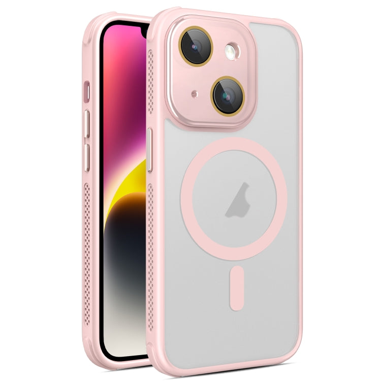 For iPhone 14 Hardware Side Cooling Skin Feel Frosted MagSafe Magnetic Phone Case with Lens Film