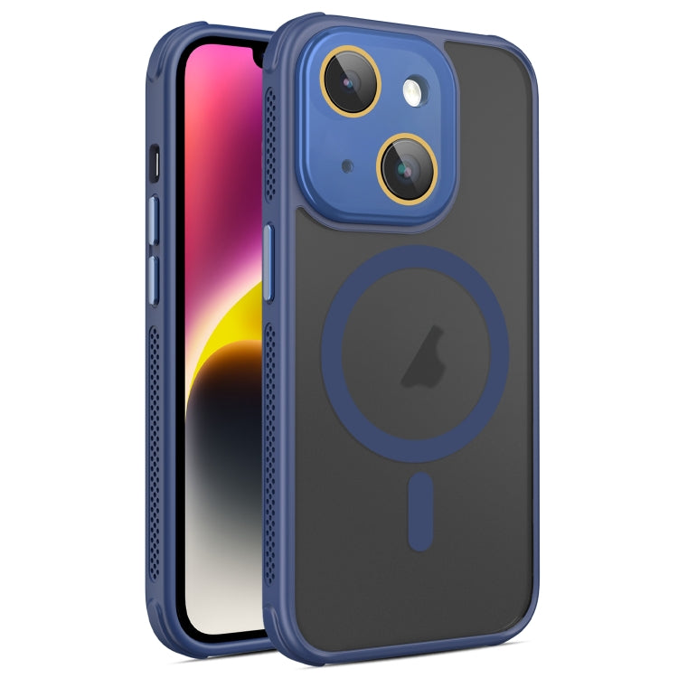 For iPhone 14 Hardware Side Cooling Skin Feel Frosted MagSafe Magnetic Phone Case with Lens Film