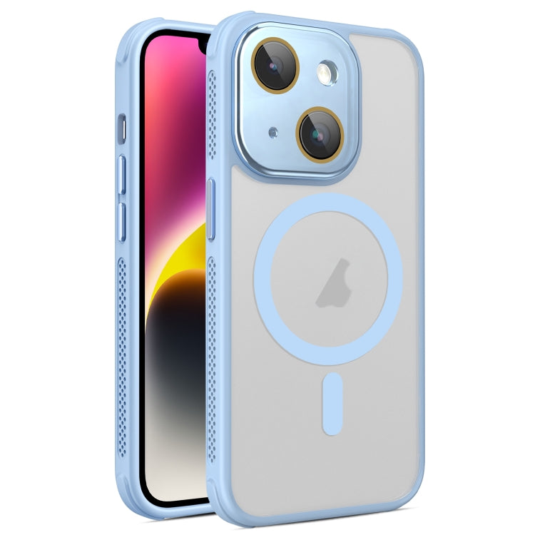 For iPhone 14 Hardware Side Cooling Skin Feel Frosted MagSafe Magnetic Phone Case with Lens Film